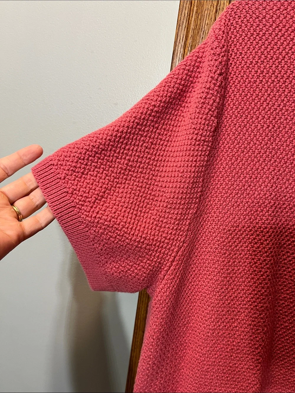 J. Crew Johnny Collar Polo Shirt Pink Knit Cotton Mesh Stitch Sweater Men’s XL